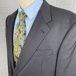 Hart‎ Schaffner Marx Blazer Men 44L Black Gold Trumpeter Wool Classic Career VTG